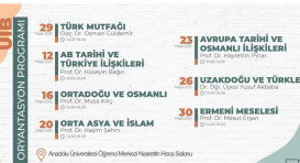  KÜL199 dersi kapsamında değerlendirilecek olan UİB Oryantasyon Programı